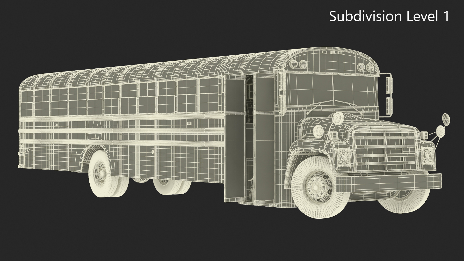 3D model Old School Bus Rigged for Maya