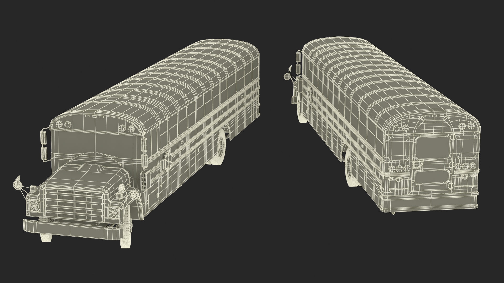 3D model Old School Bus Rigged for Maya