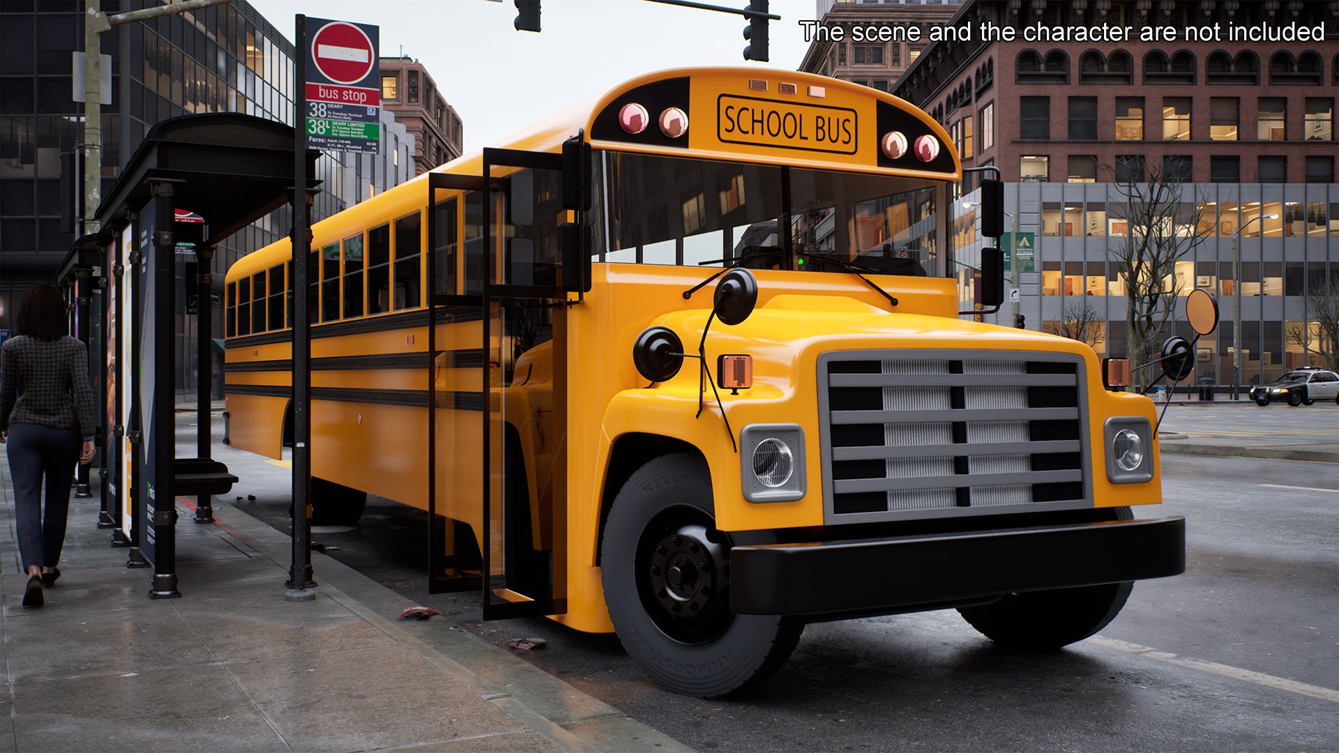 3D model Old School Bus Rigged for Maya