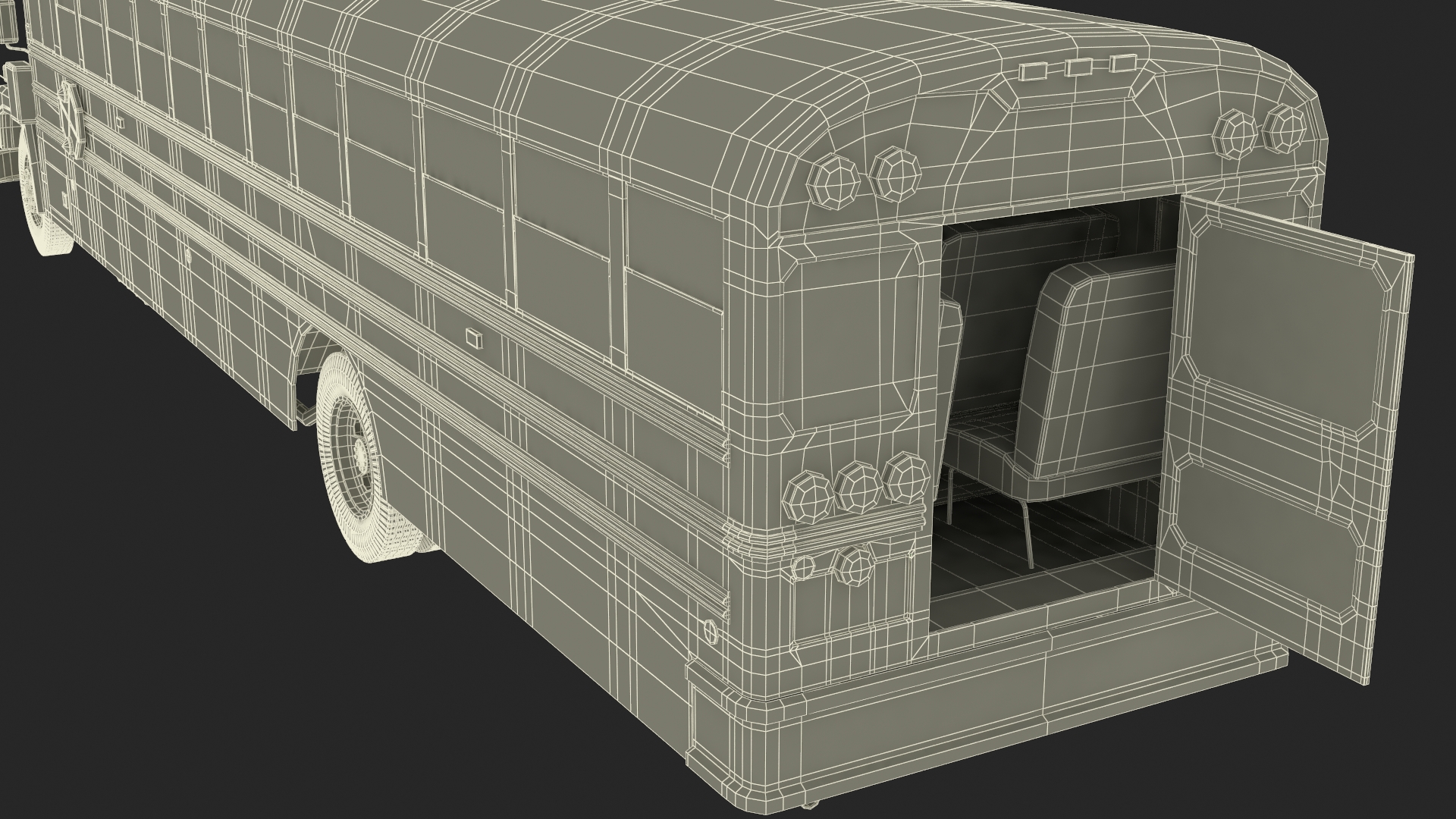 3D model Old School Bus Rigged for Maya