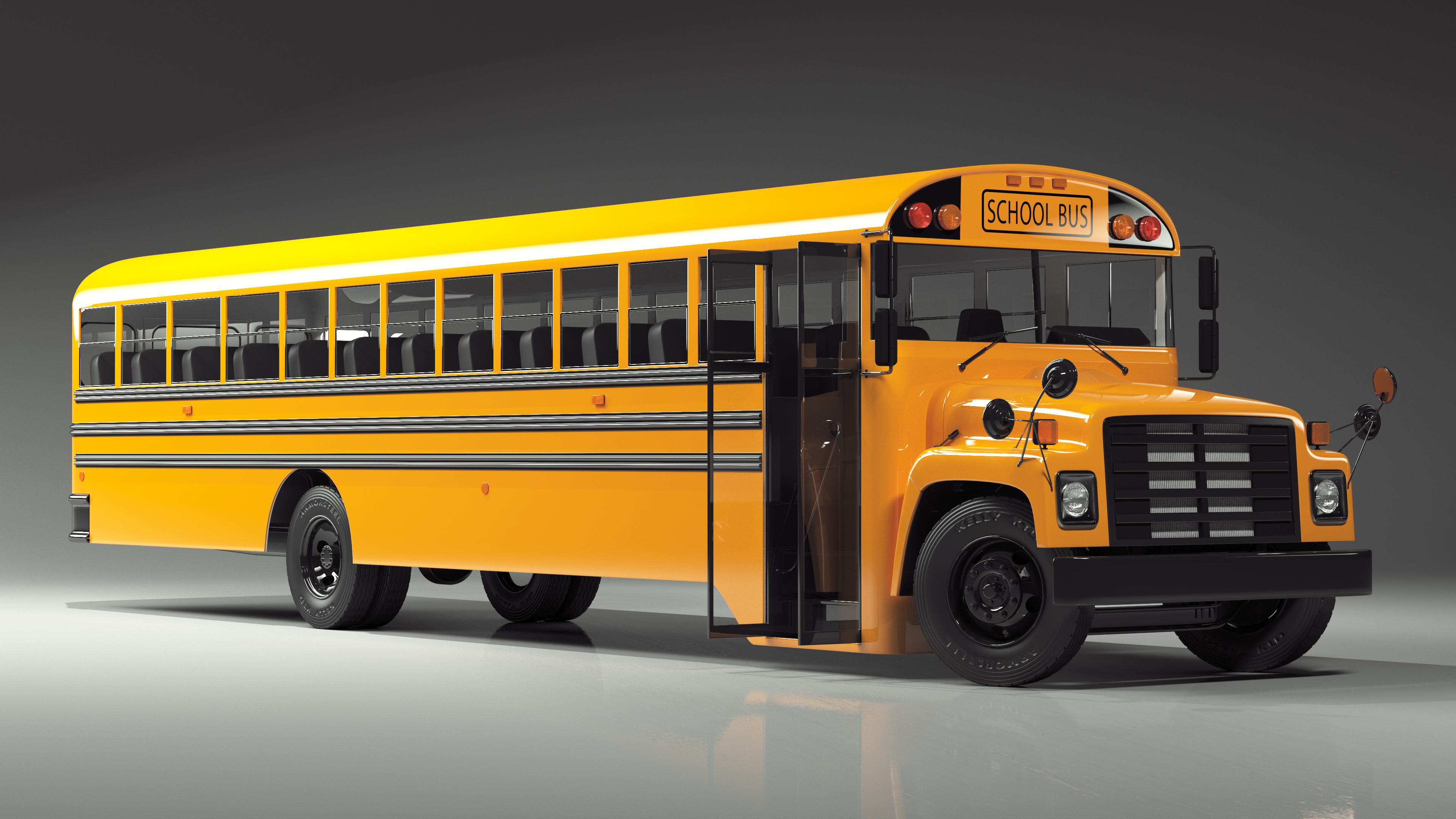 3D model Old School Bus Rigged for Maya