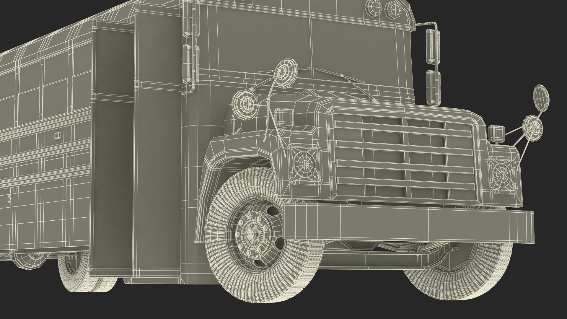 3D model Old School Bus Rigged for Maya