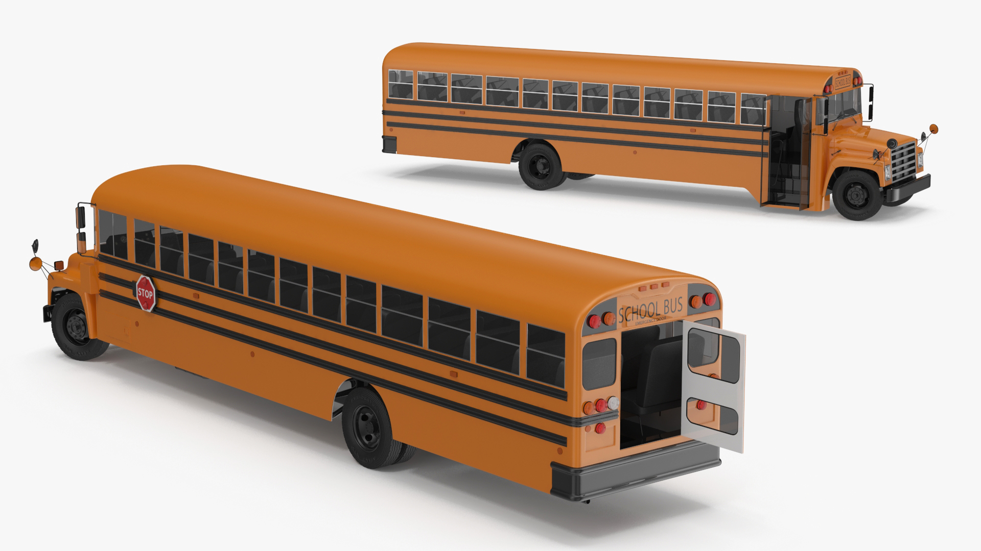 3D model Old School Bus Rigged for Maya