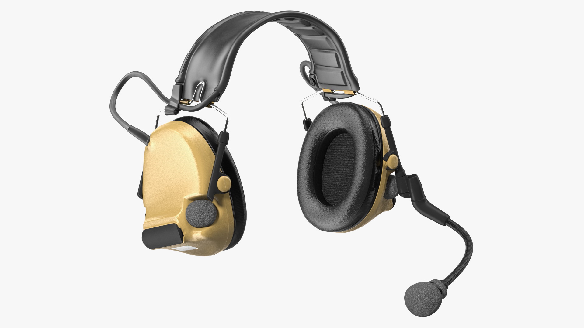 Tactical Headset on Head 3D model