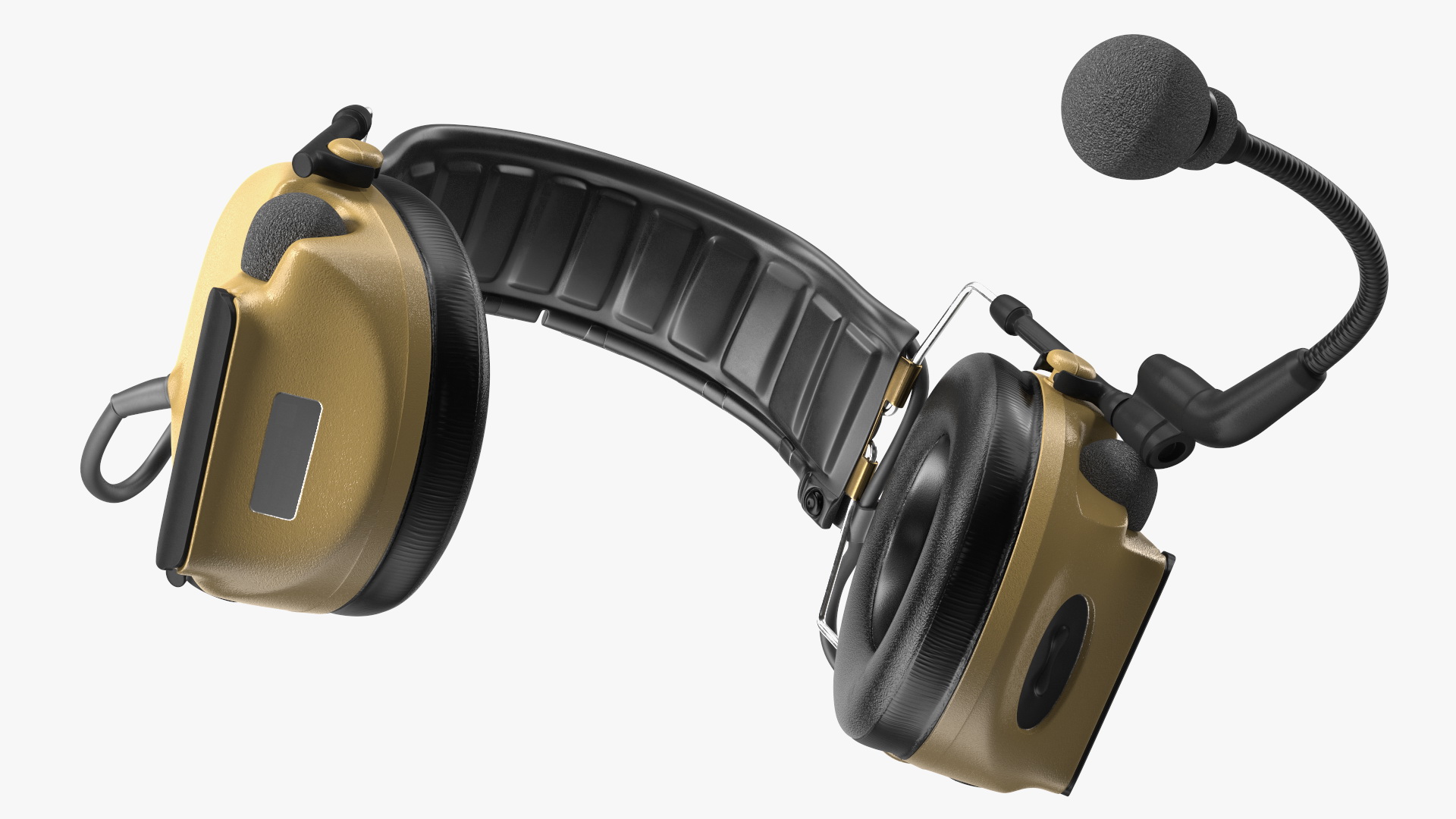 Tactical Headset on Head 3D model