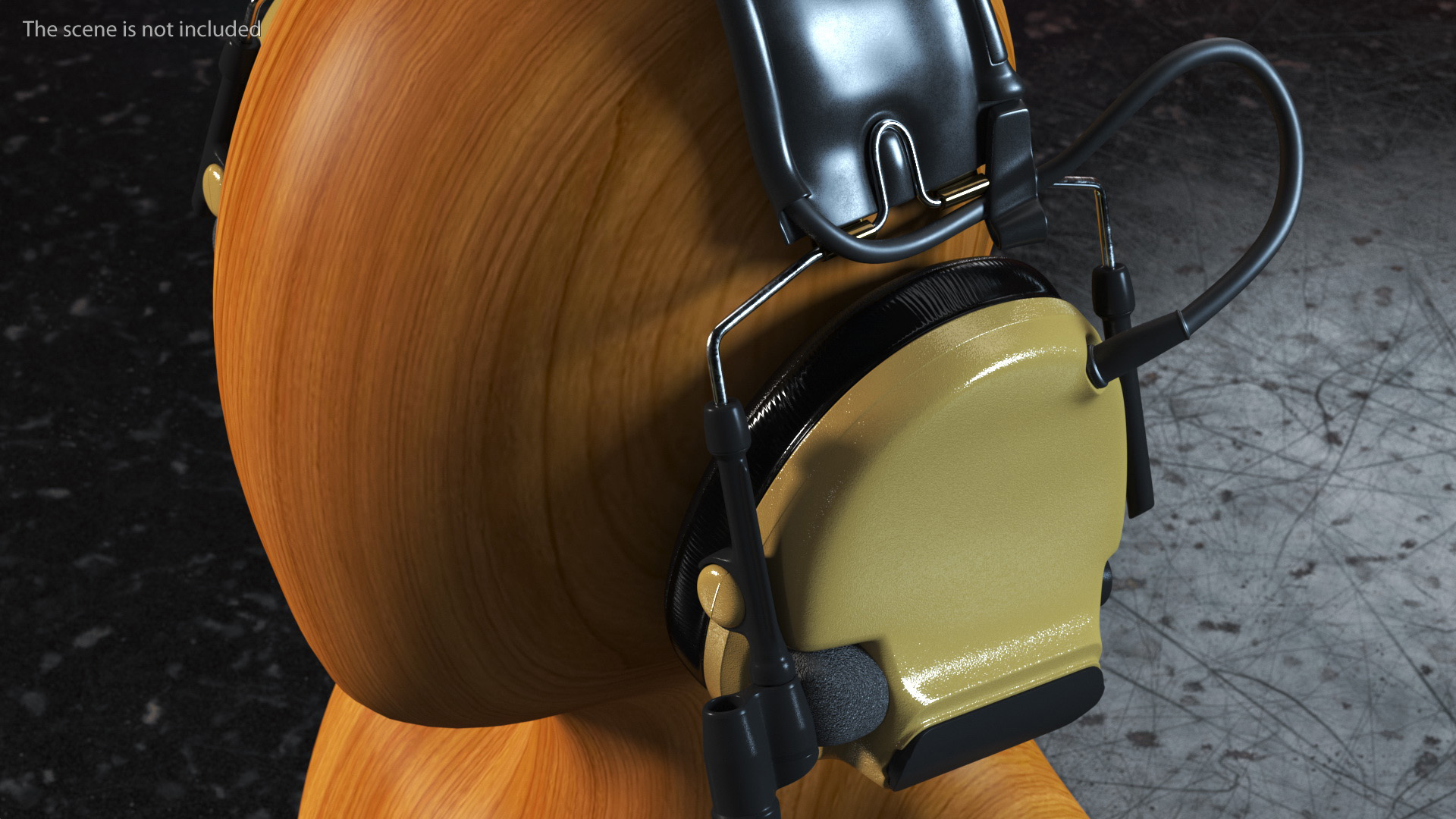 Tactical Headset on Head 3D model