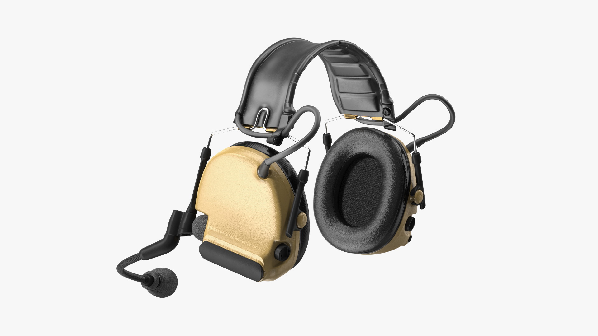 Tactical Headset on Head 3D model
