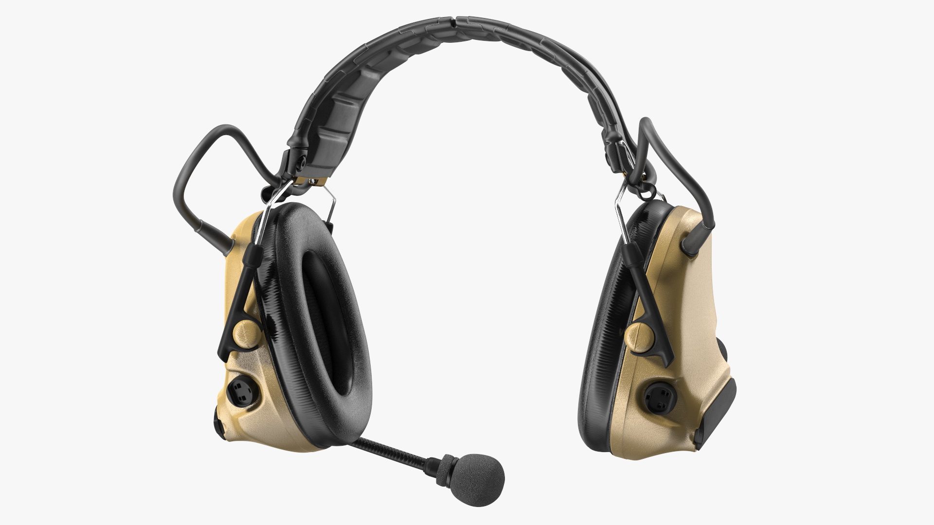 Tactical Headset on Head 3D model