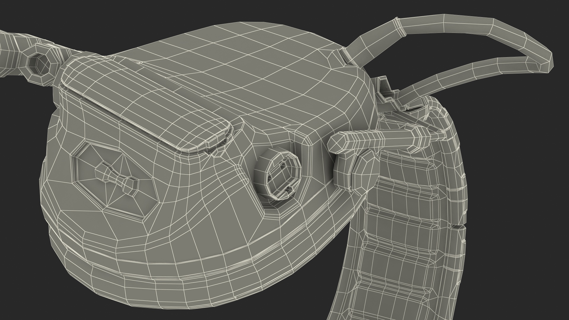 Tactical Headset on Head 3D model