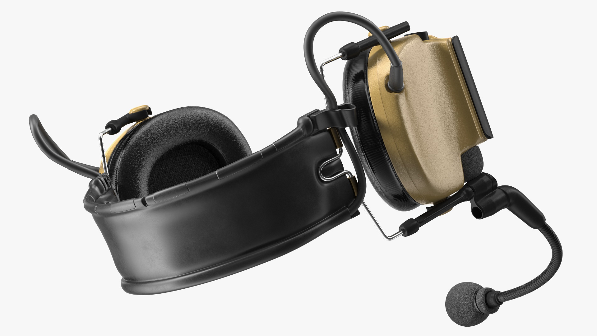 Tactical Headset on Head 3D model