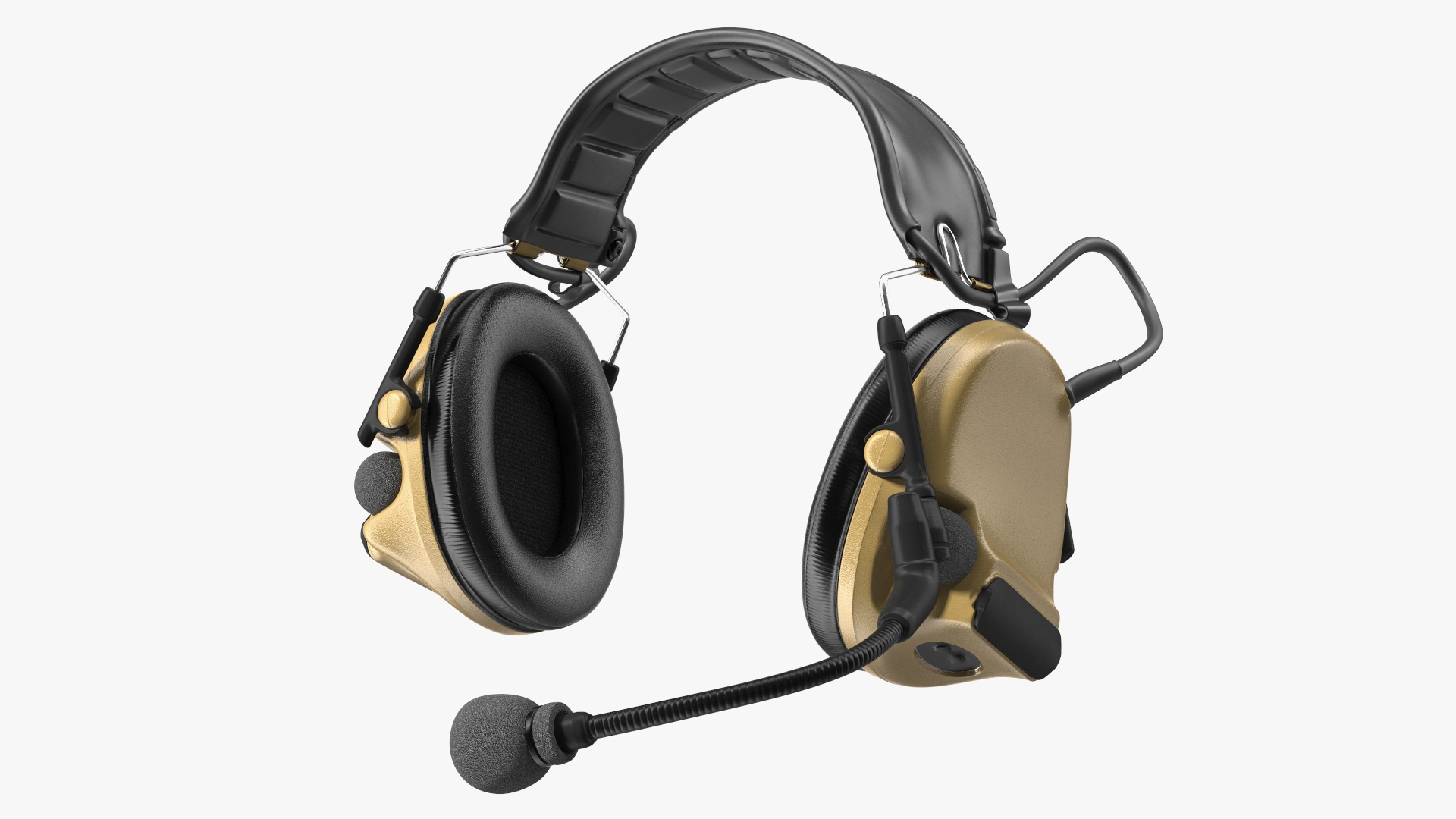 Tactical Headset on Head 3D model