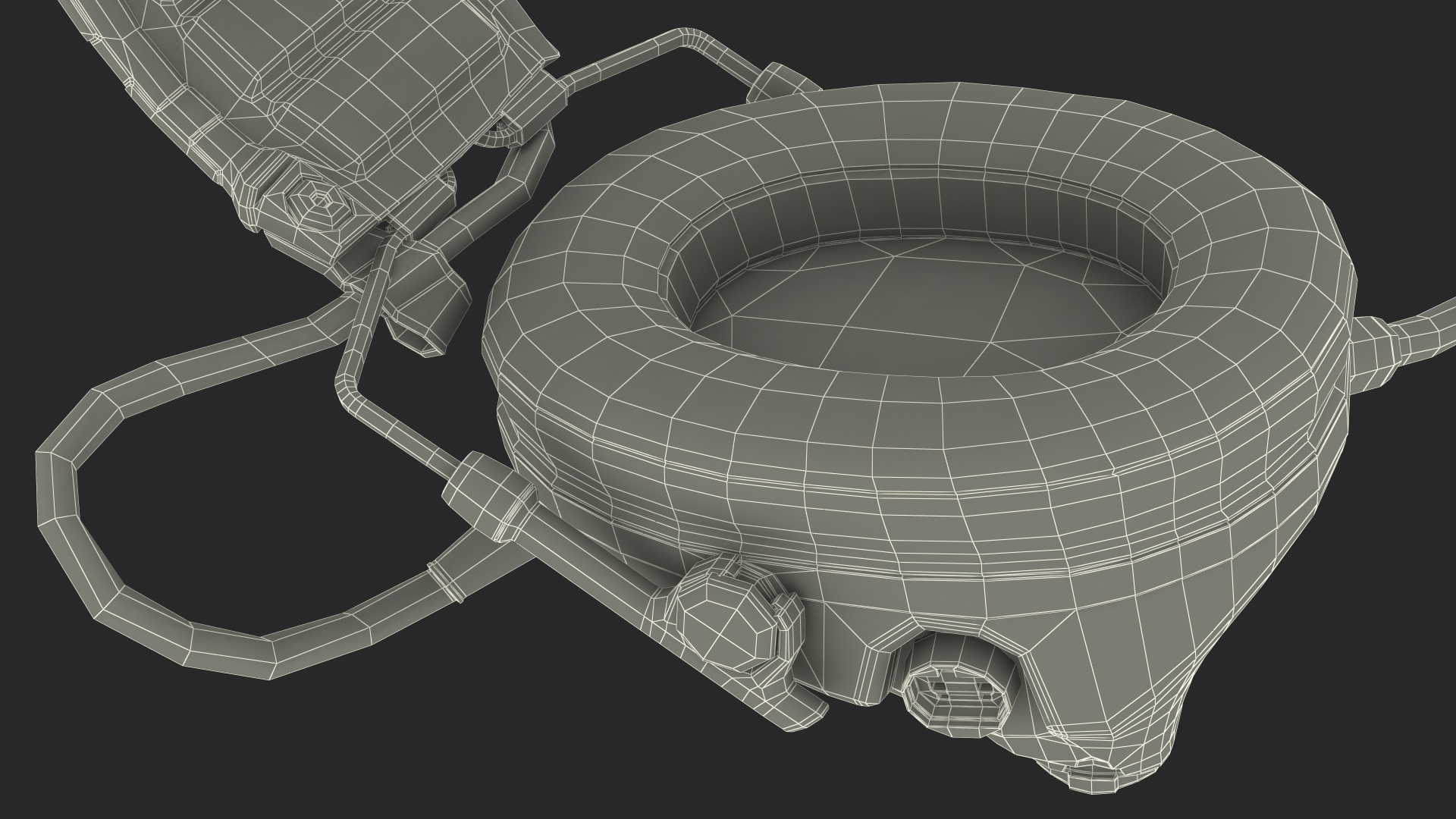 Tactical Headset on Head 3D model