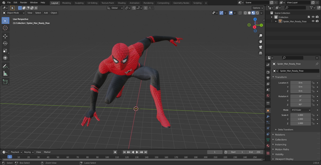 3D Spider Man Ready Pose