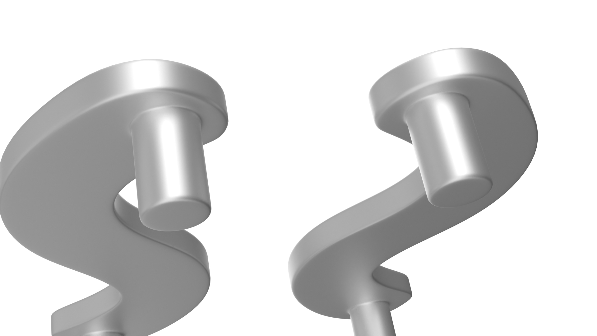 3D Door Handles Flat Wave Metal model