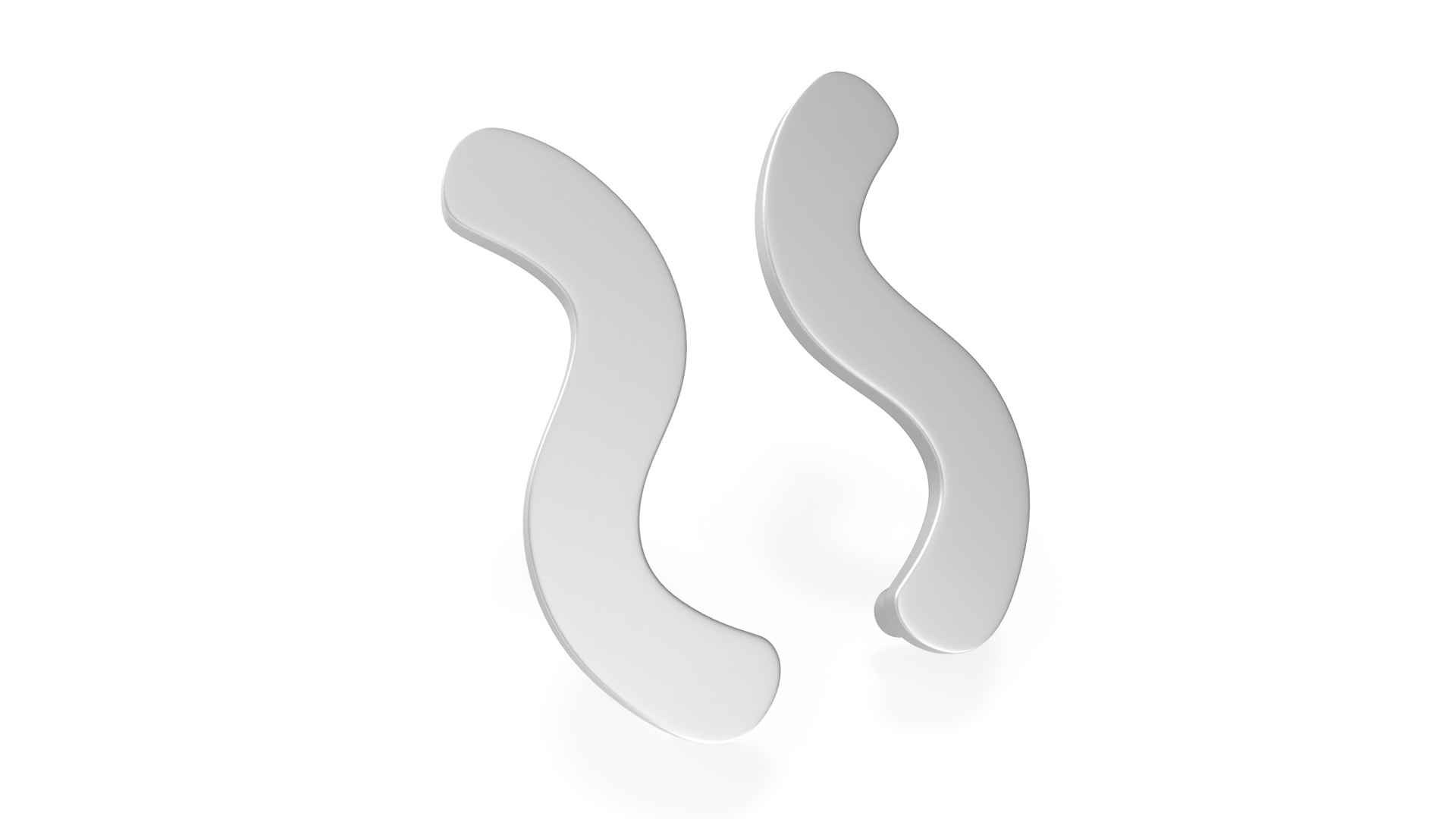 3D Door Handles Flat Wave Metal model