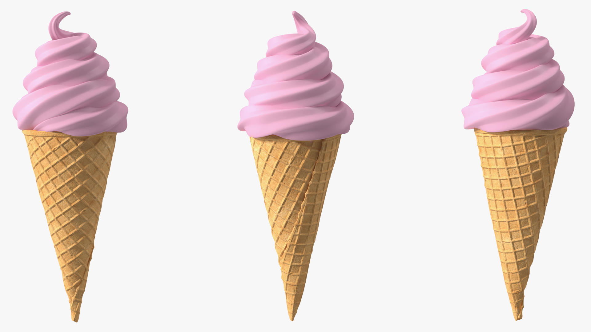 Ice Cream Cone Rose 3D model
