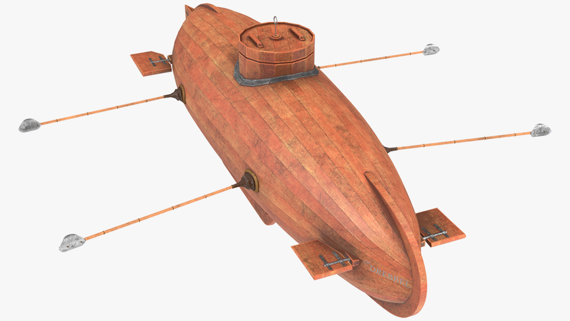 3D model Old Wooden Submarine