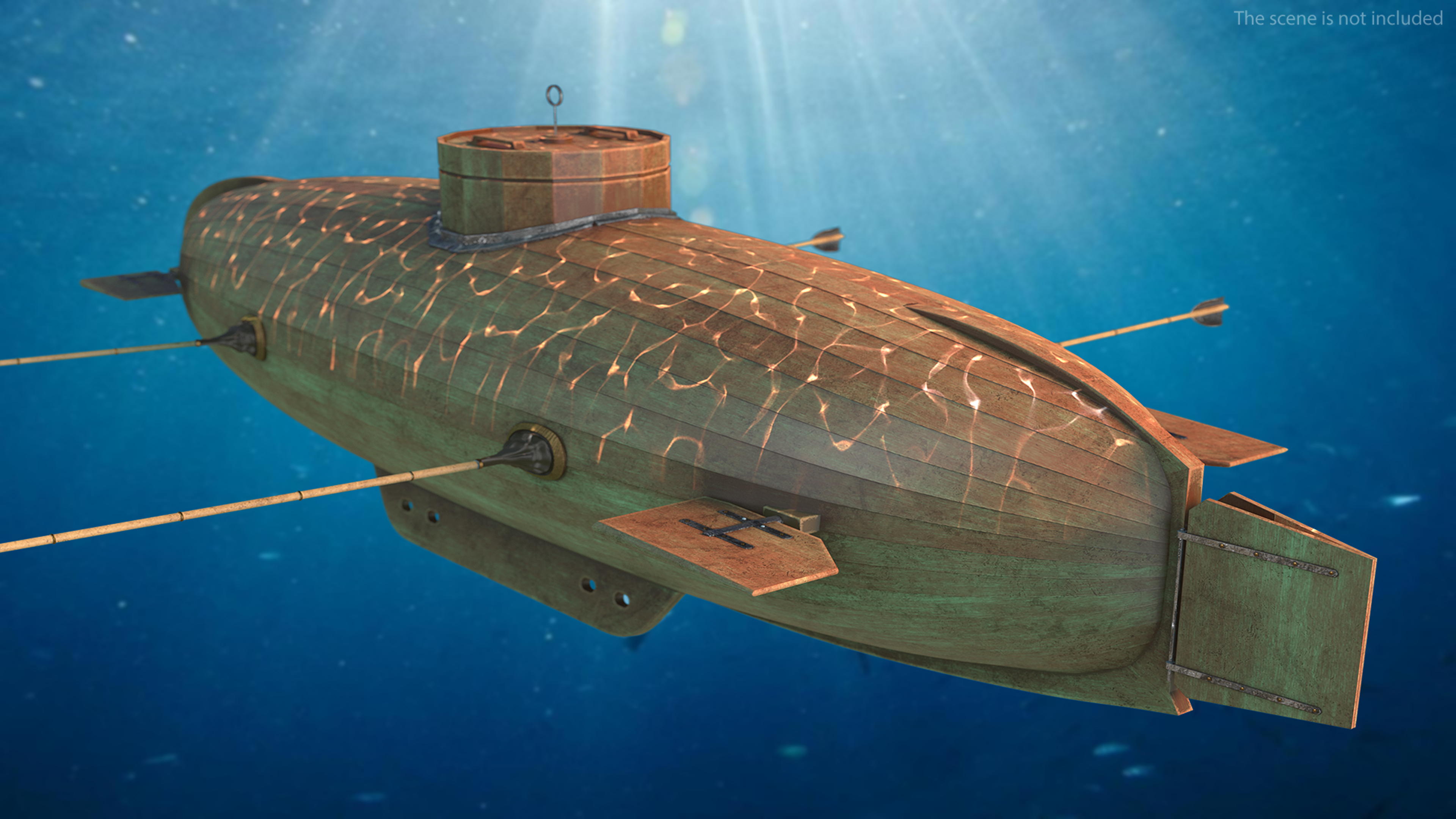 3D model Old Wooden Submarine