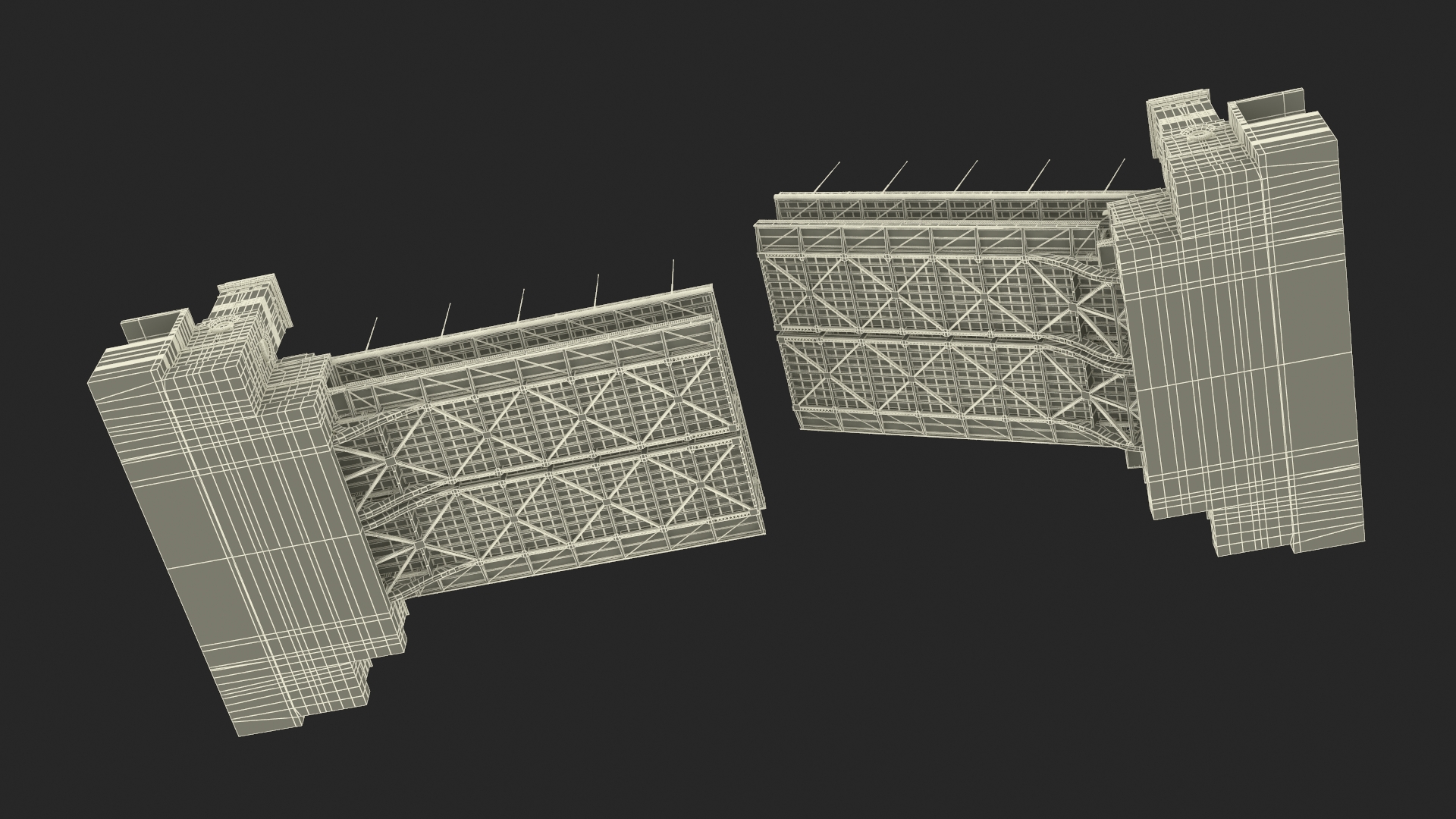3D model Chicago Drawbridge Raised