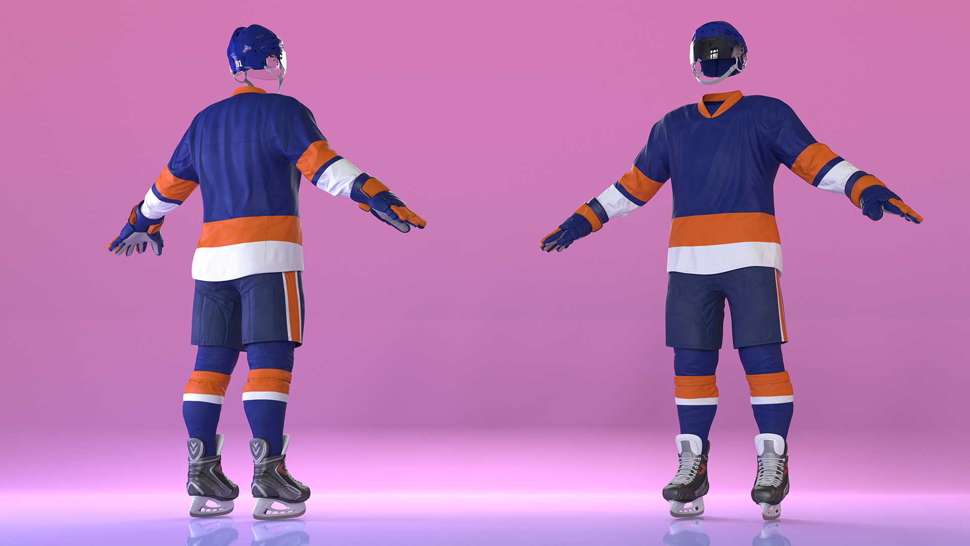 3D Hockey Equipment Blue