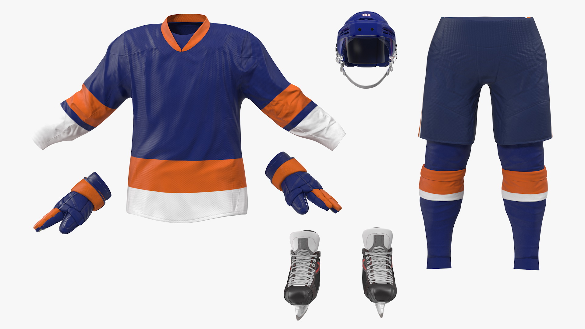 3D Hockey Equipment Blue