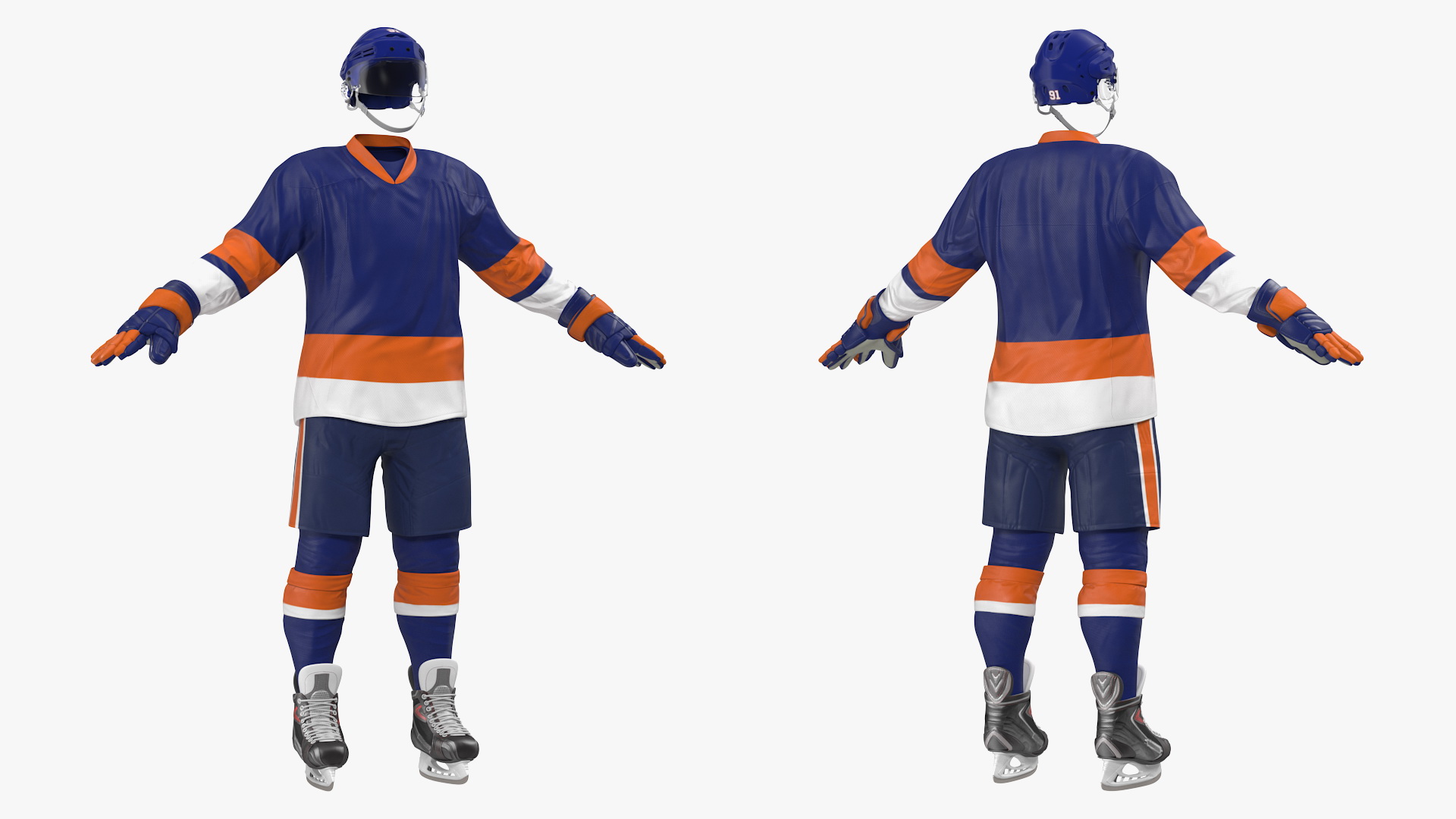 3D Hockey Equipment Blue