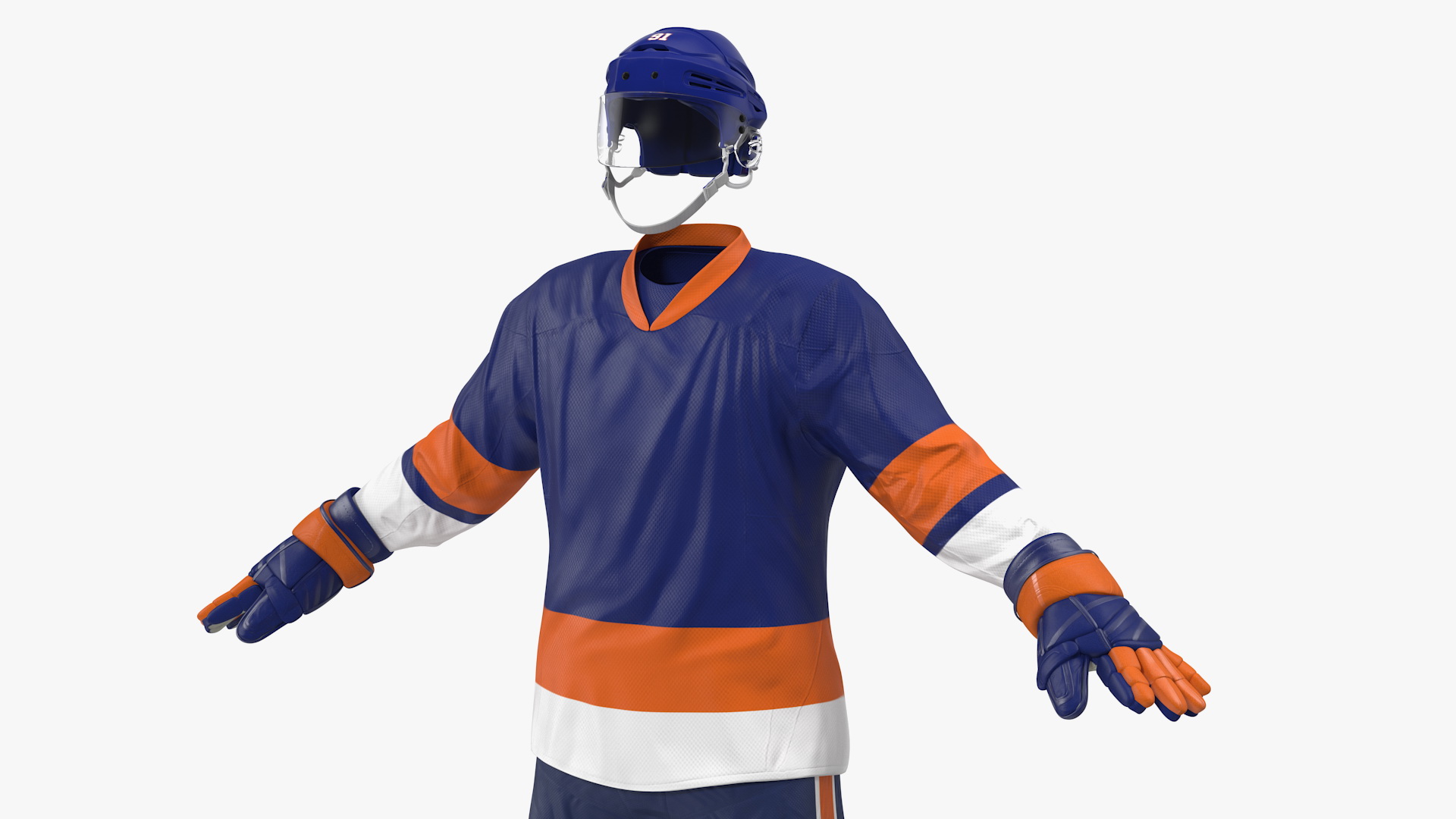 3D Hockey Equipment Blue