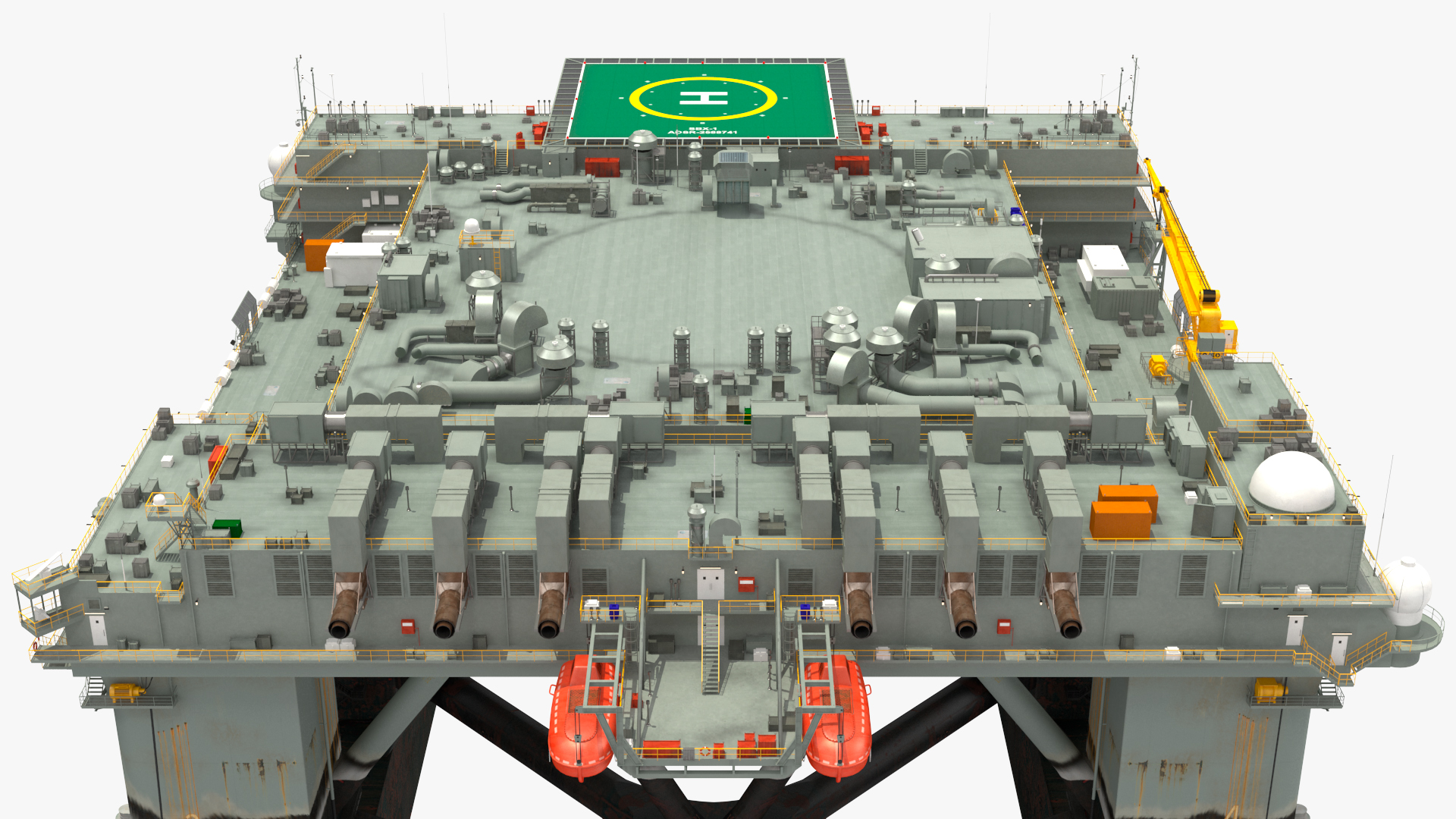 Self Propelled Twin Hulled Semi Submersible Platform 3D