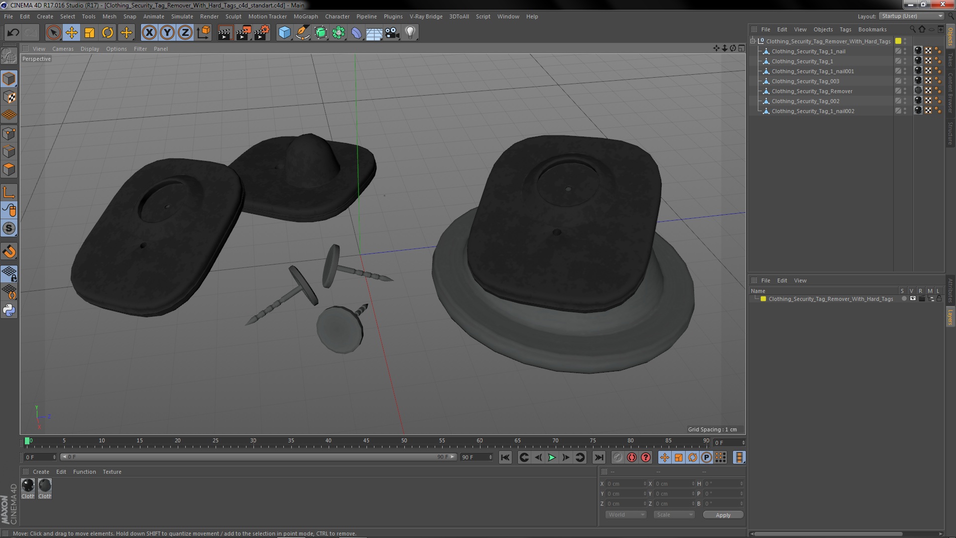 Clothing Security Tag Remover With Hard Tags 3D model