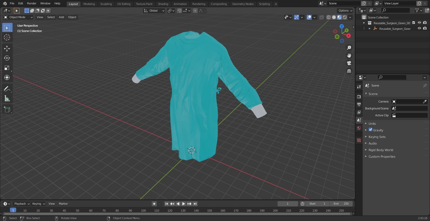 3D Reusable Surgeon Gown