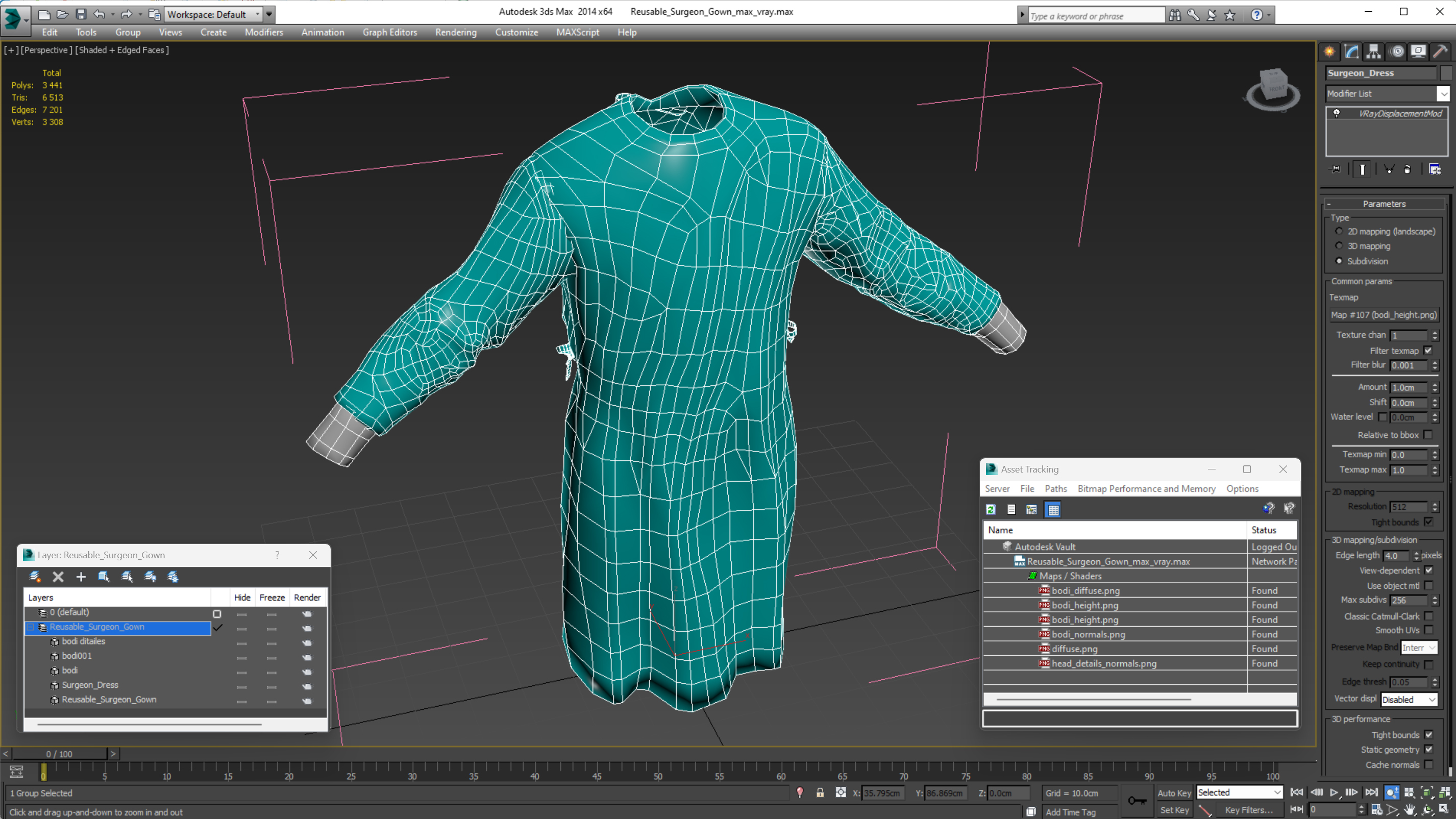 3D Reusable Surgeon Gown