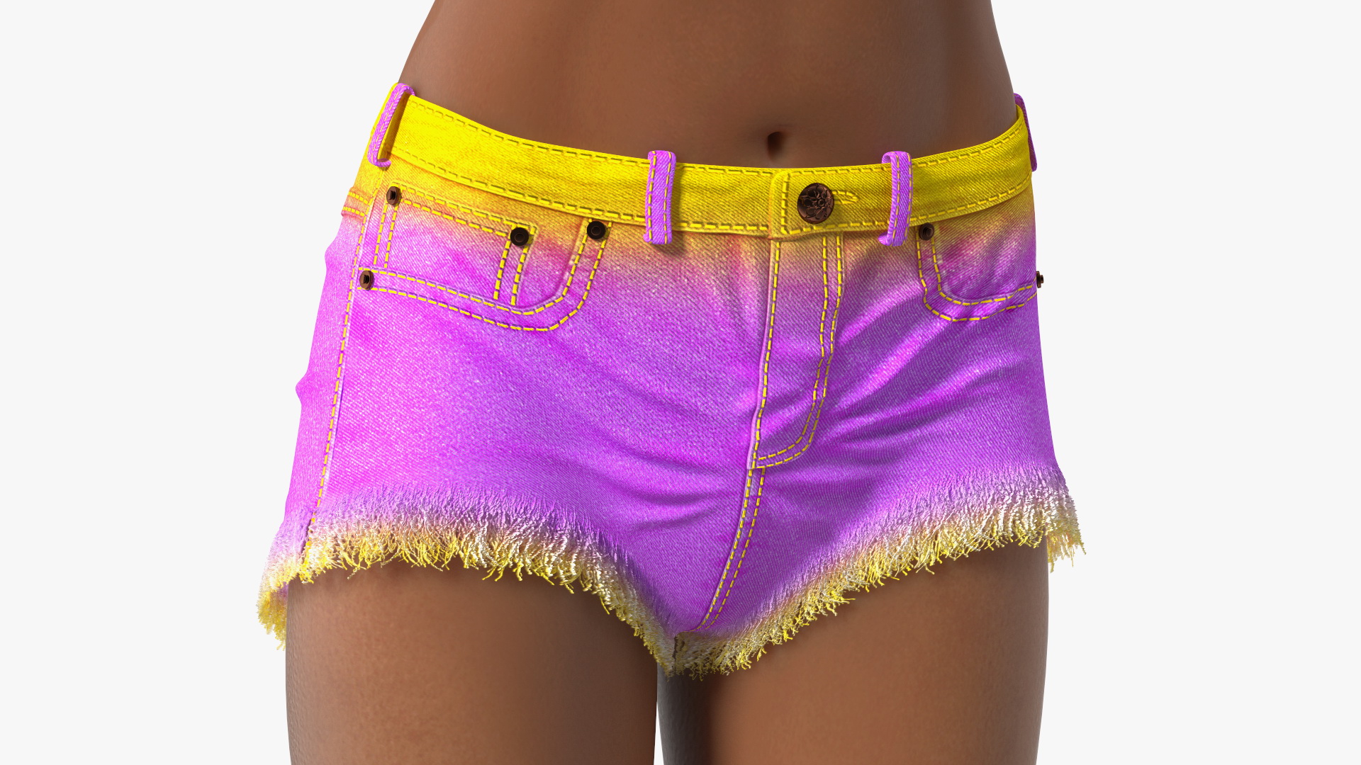 Beach Style Light Skin Young Black Woman Rigged 3D