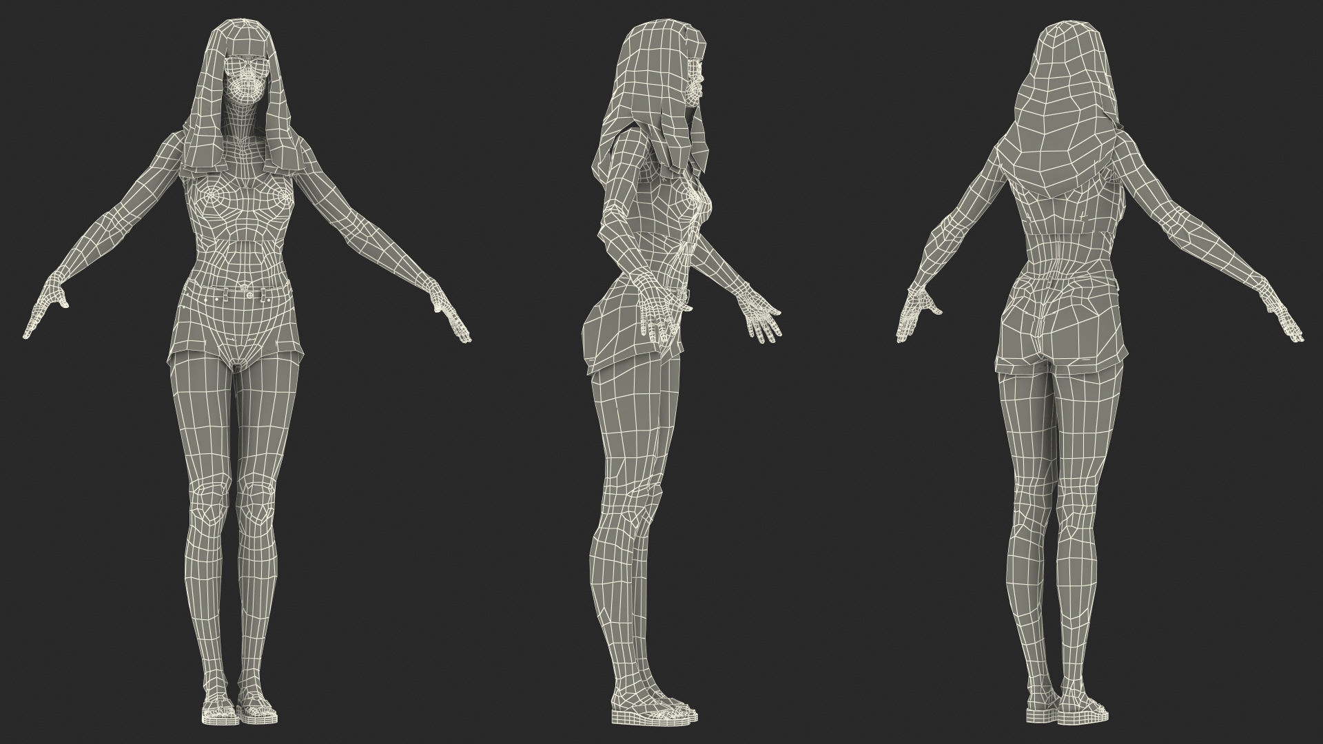 Beach Style Light Skin Young Black Woman Rigged 3D