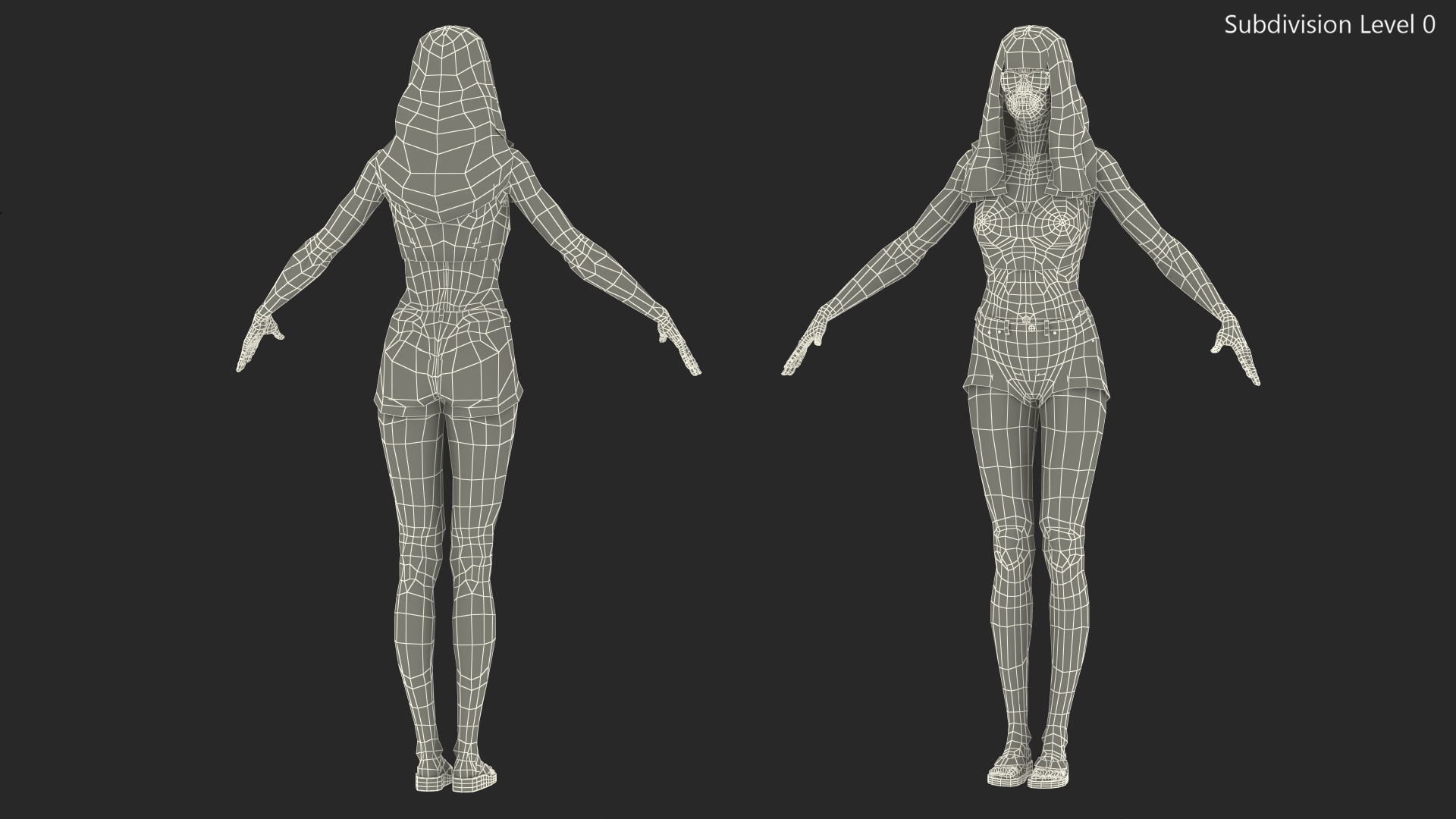 Beach Style Light Skin Young Black Woman Rigged 3D