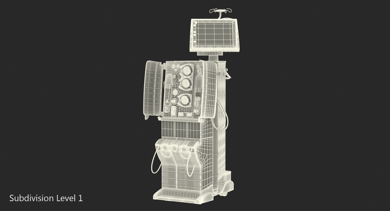 3D Dialysis Machine Rigged model