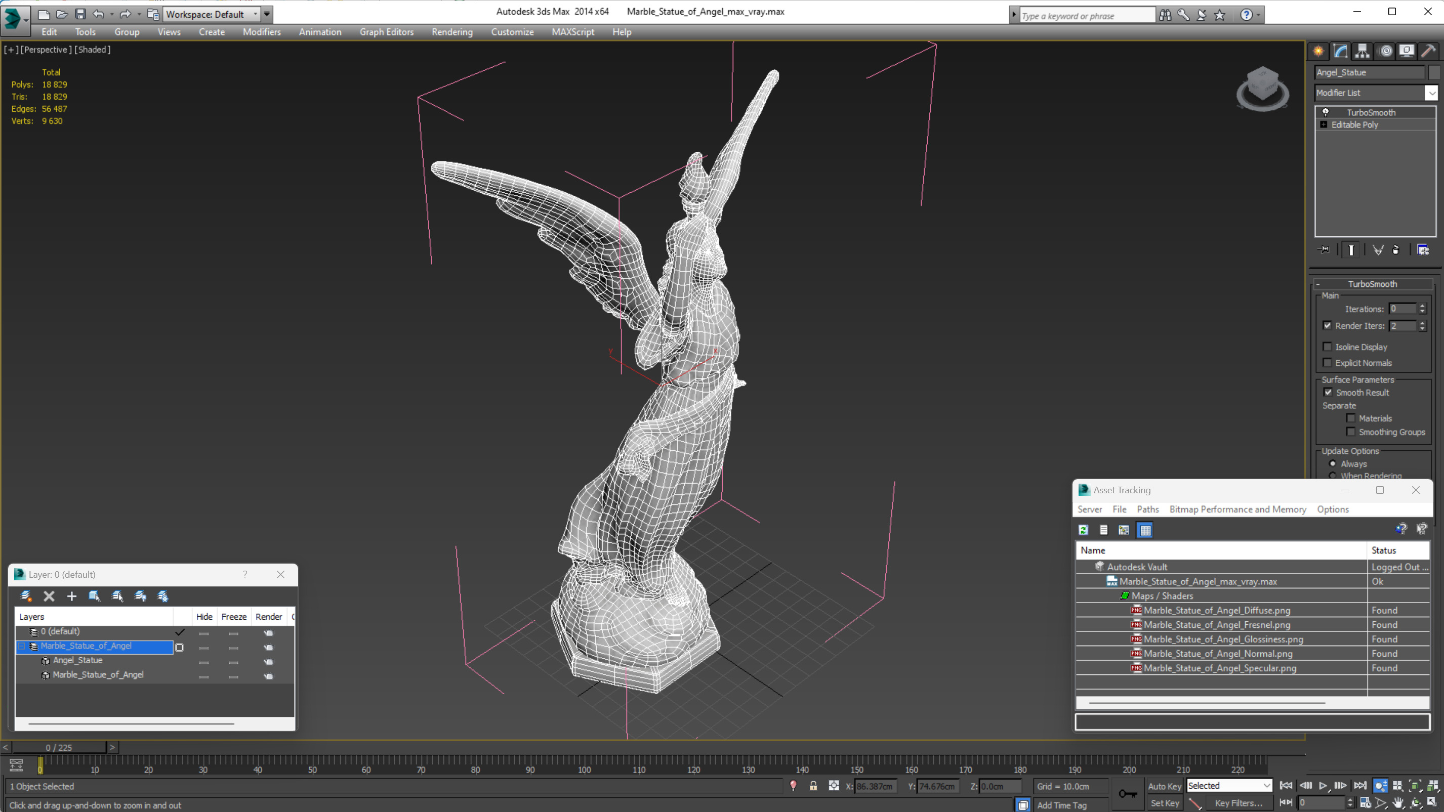 Marble Statue of Angel 3D