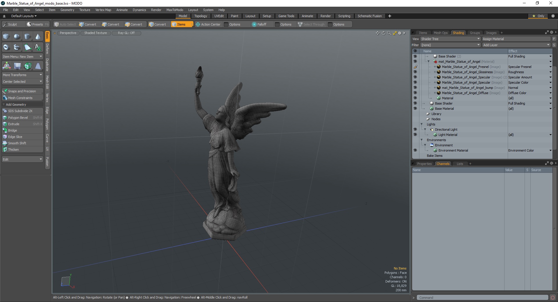 Marble Statue of Angel 3D