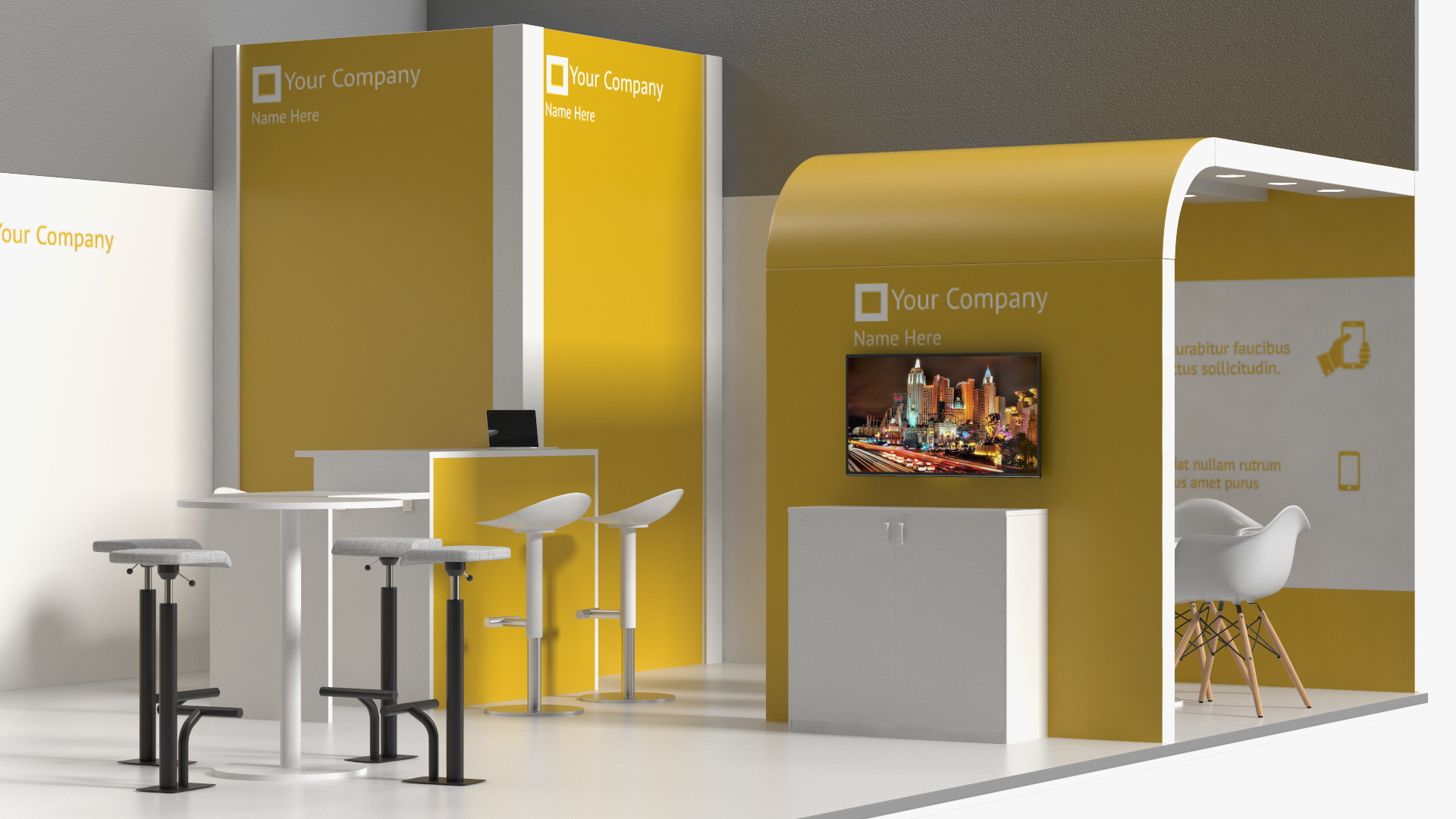 3D Exhibition Stand Yellow model
