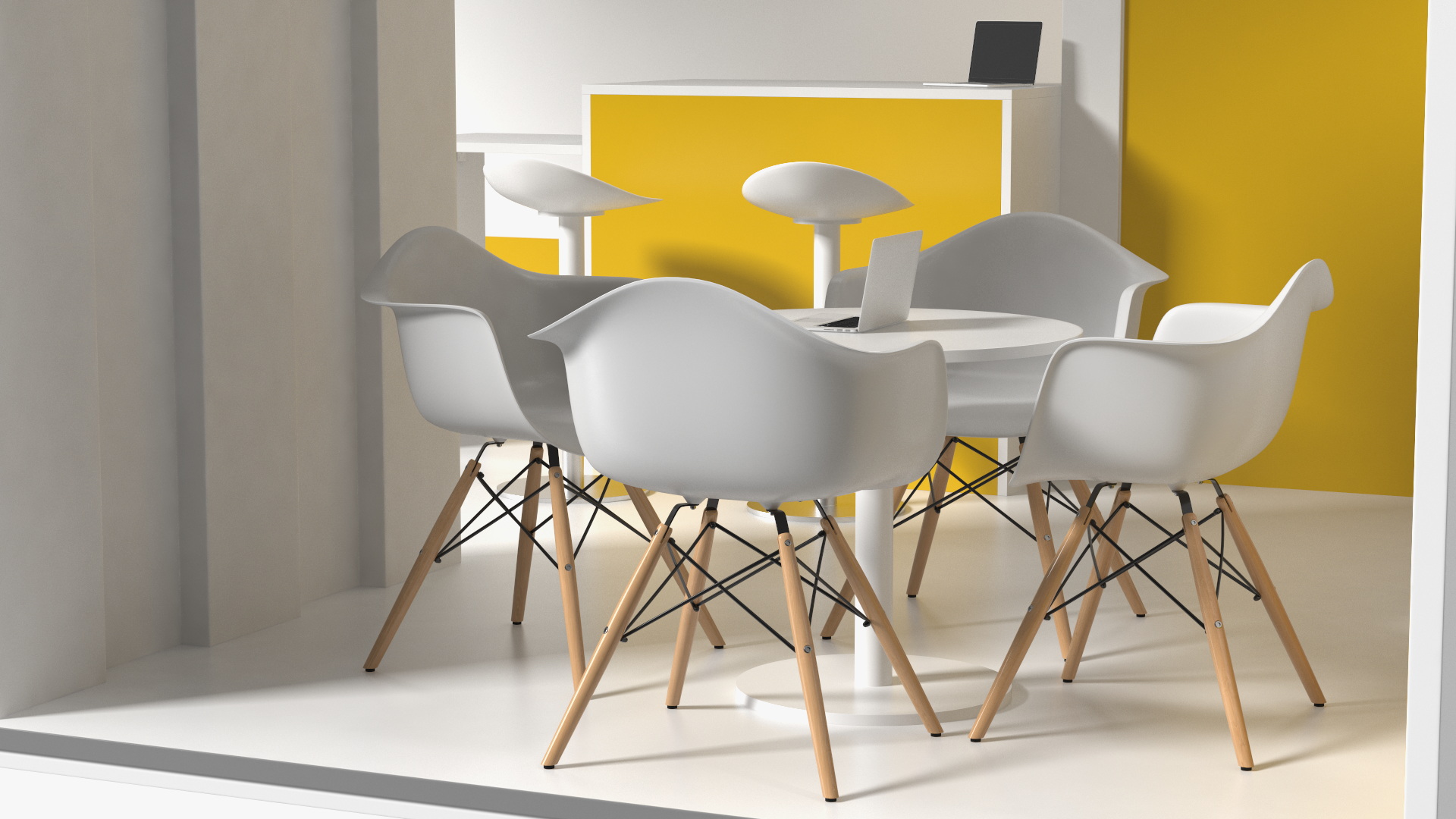 3D Exhibition Stand Yellow model