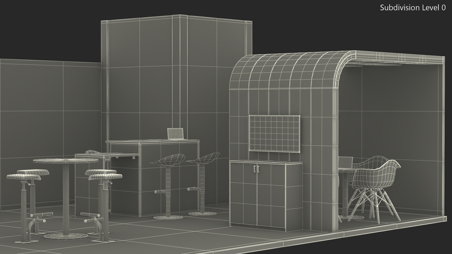 3D Exhibition Stand Yellow model