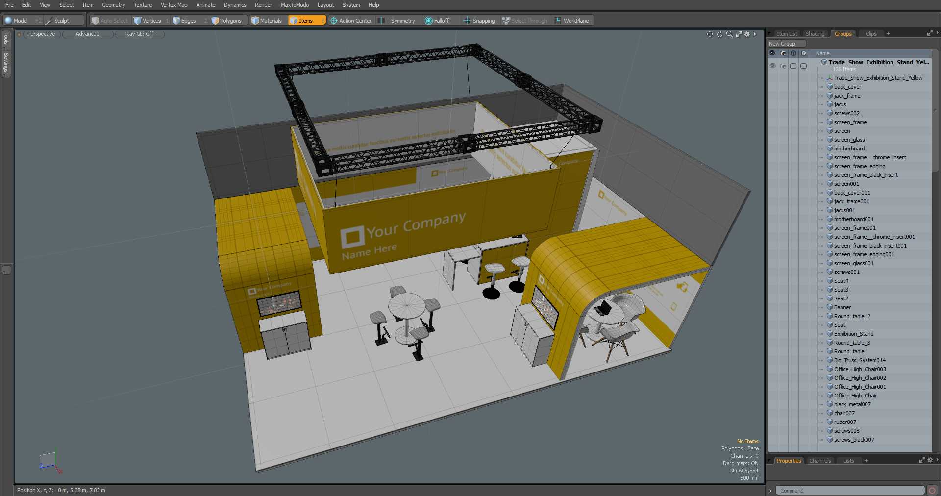 3D Exhibition Stand Yellow model