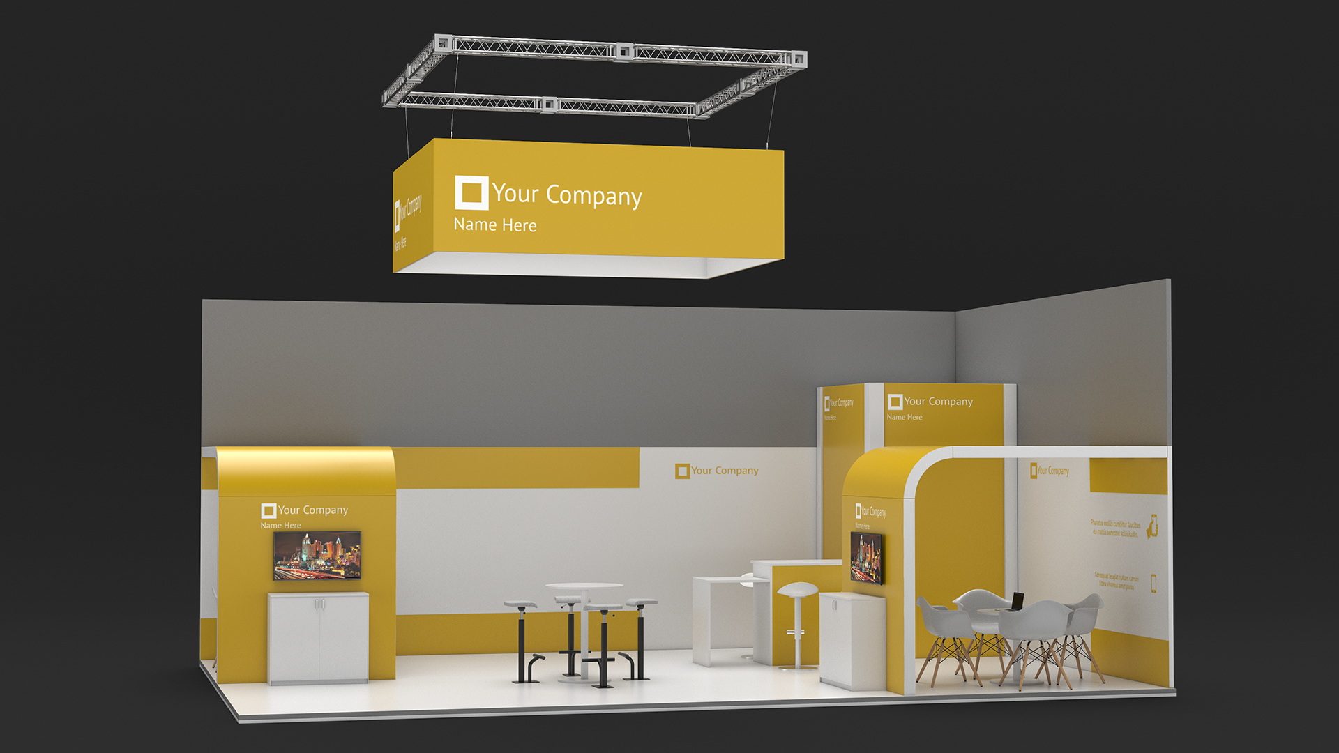 3D Exhibition Stand Yellow model