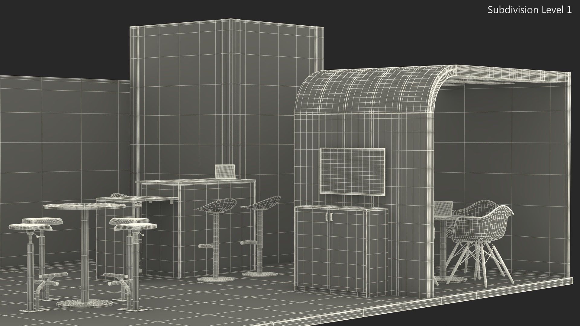 3D Exhibition Stand Yellow model