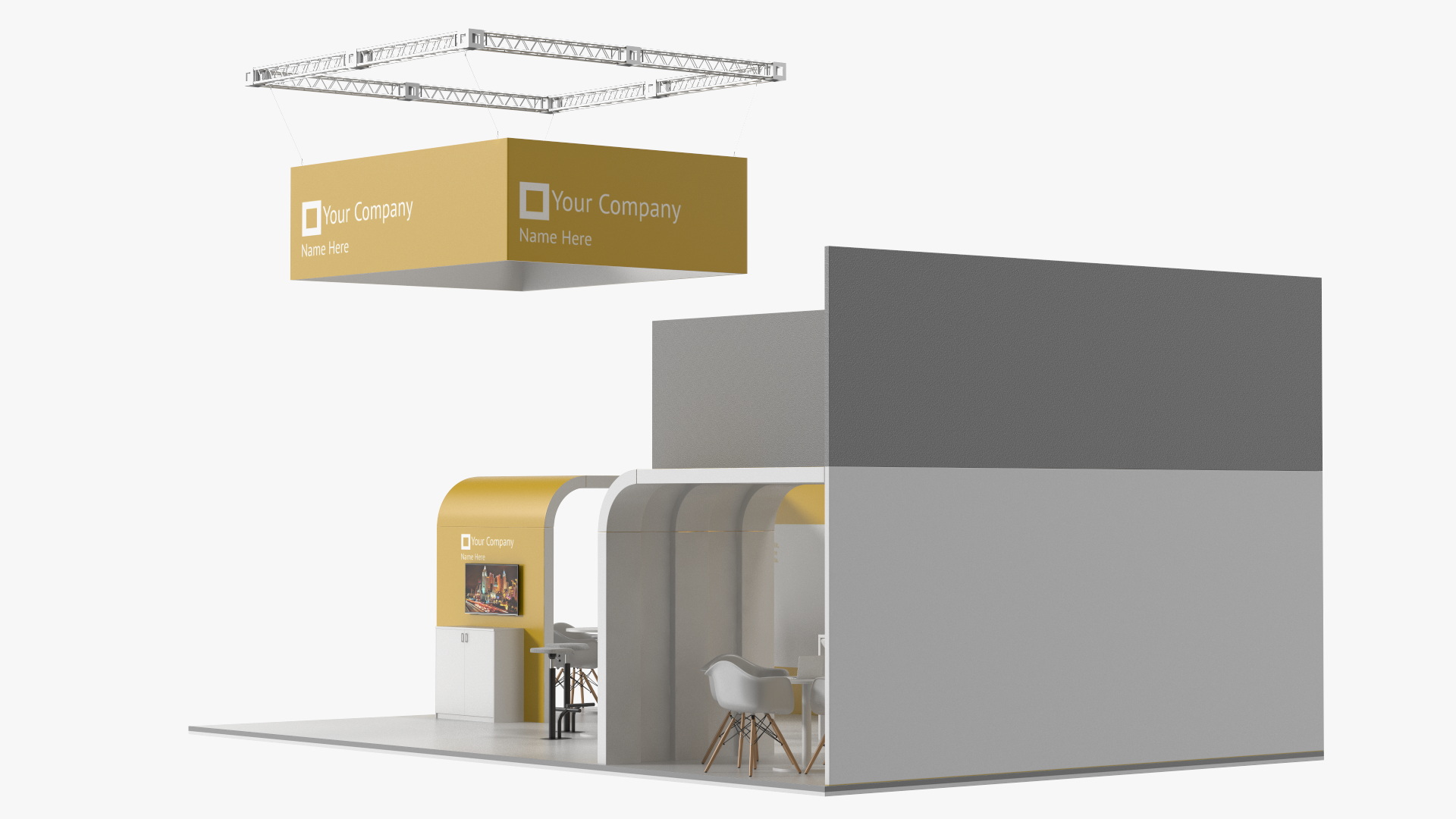 3D Exhibition Stand Yellow model