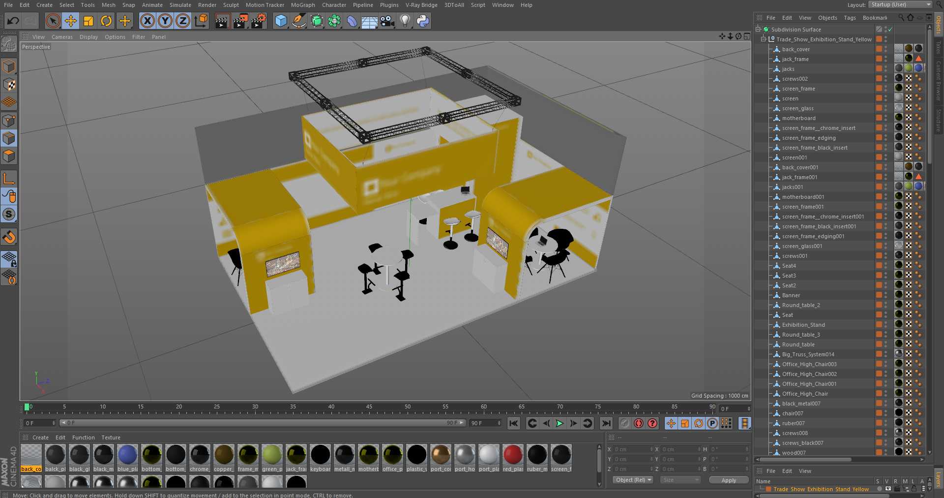 3D Exhibition Stand Yellow model