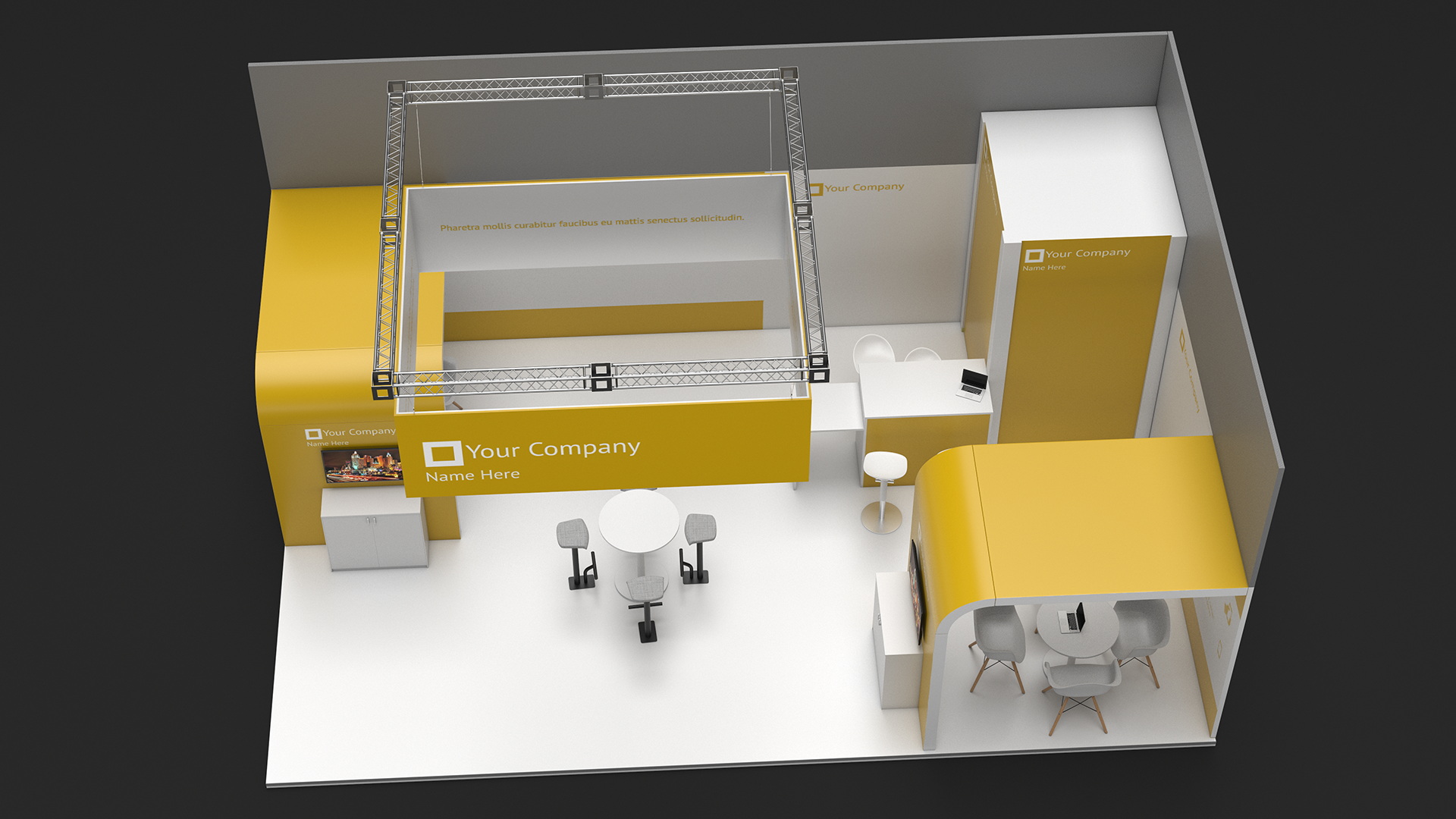 3D Exhibition Stand Yellow model