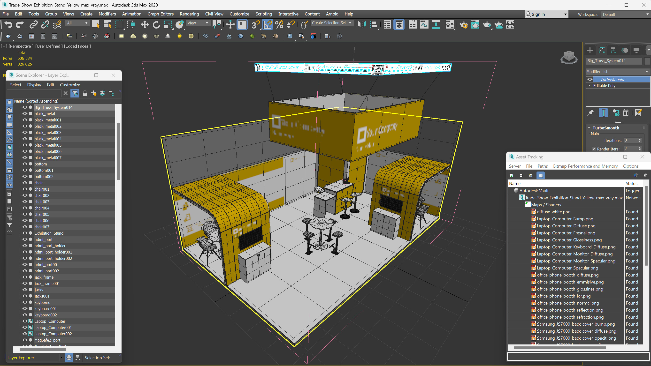 3D Exhibition Stand Yellow model
