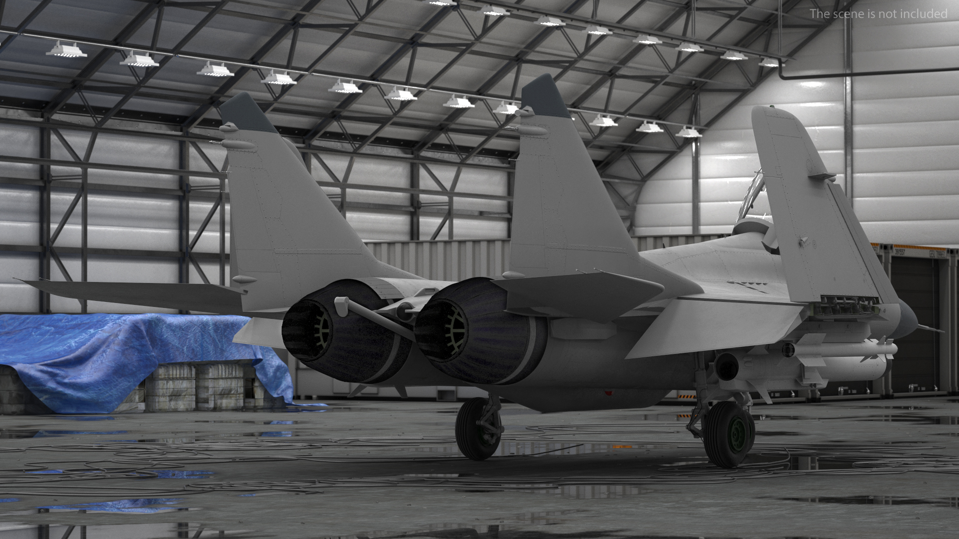3D MiG 29 Fighter Aircraft with Armament Rigged for Cinema 4D model