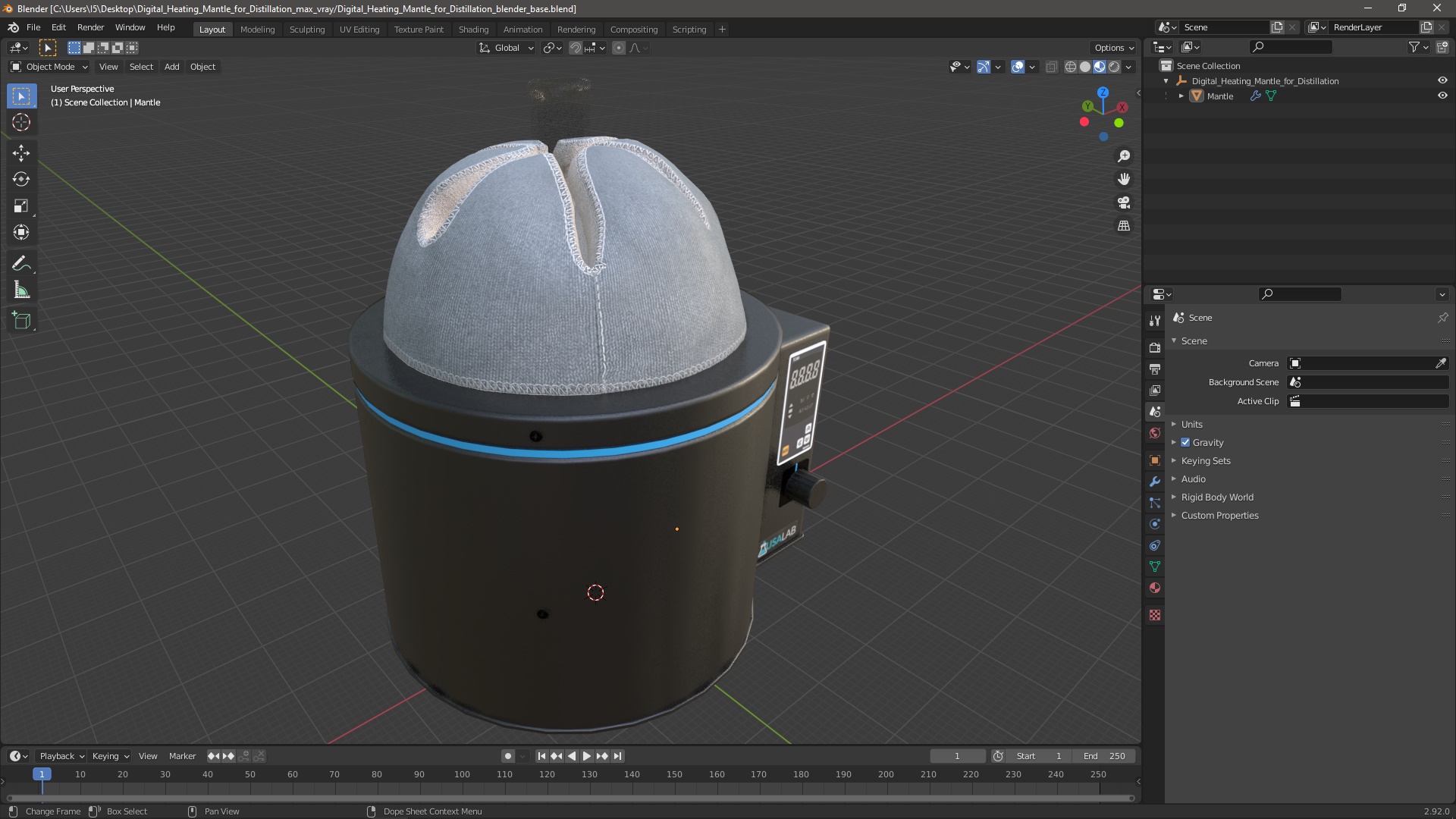 Digital Heating Mantle for Distillation 3D model