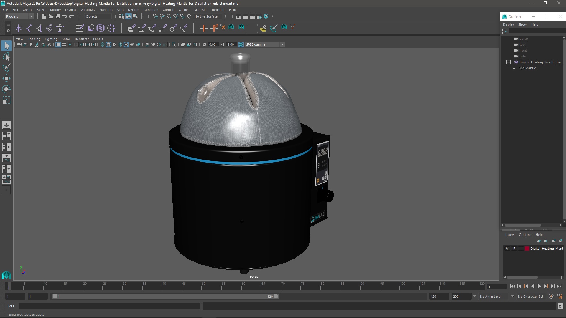Digital Heating Mantle for Distillation 3D model